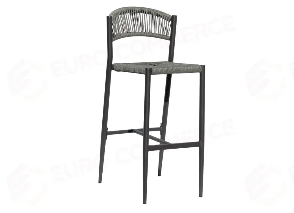 SGABELLO MILANO IN ALLUMINIO - WICKER GRIGIO - ANTRACITE