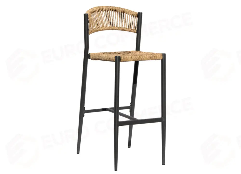 SGABELLO MILANO IN ALLUMINIO - WICKER PAGLIA - ANTRACITE