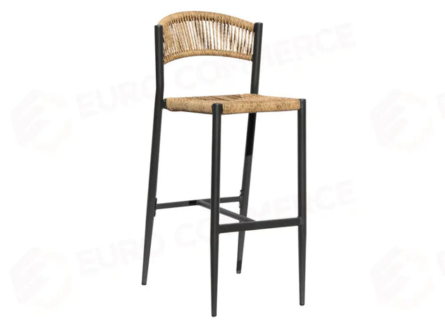 SGABELLO MILANO IN ALLUMINIO - WICKER PAGLIA - ANTRACITE BS69GP - GREENWOOD