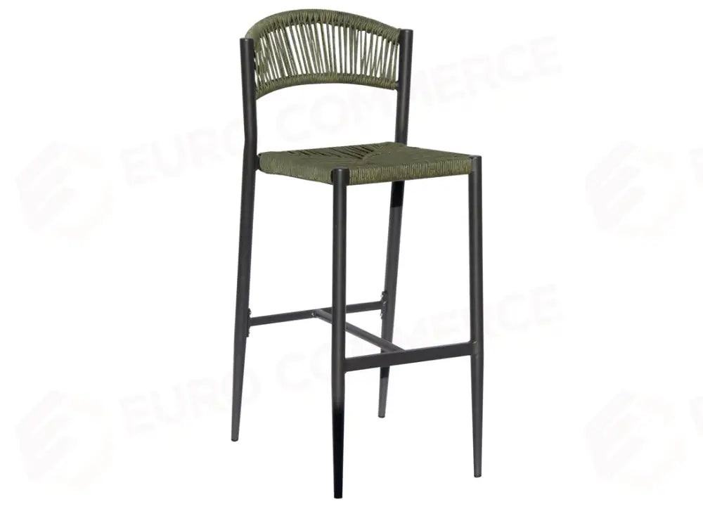 SGABELLO MILANO IN ALLUMINIO - WICKER VERDE - ANTRACITE