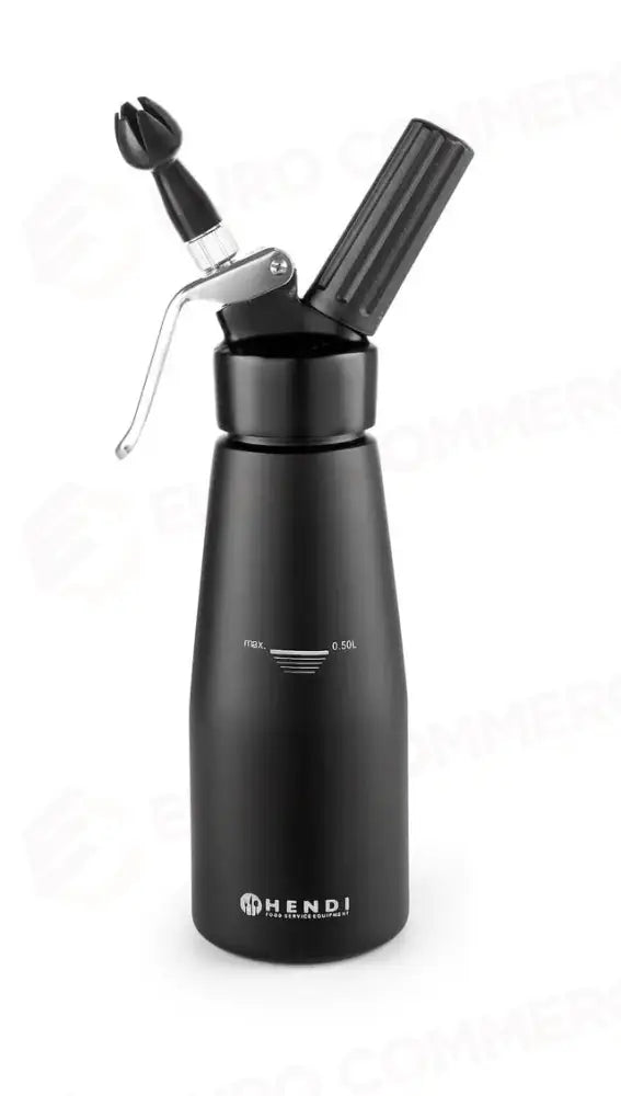 SIFONE PER PANNA NERO KITCHEN LINE 0,5L NERO Ø80X(H)260MM - HENDI