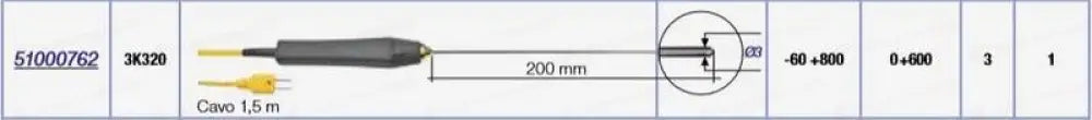 SONDA TERMOCOPPIA - 51000762 - KAREL - Attrezzatura