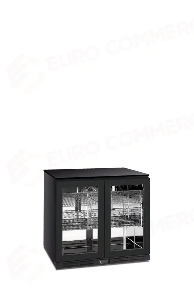 FRIGO SOTTO BANCO PORTA BATTENTE, PORTA VETRO, 2 ANTE, STATICO CON AGITATORE - -2 °C / +10 °C - COLD BAR 200 BLK - KLIMAITALIA