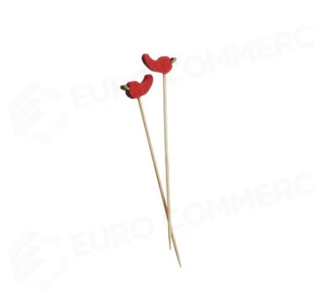 SPIEDI IN BAMBOO CHILI ROSSO - CM. 12 - S2008 - LEONE - STUZZICADENTI E SPIEDI