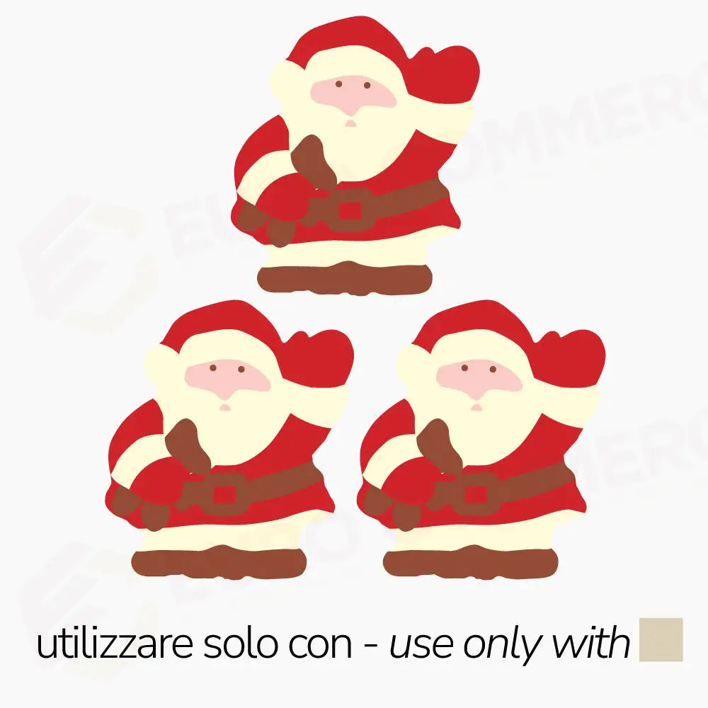 STAMPI TERMOFORMATI SERIGRAFATI - 1 SOGGETTO NATALIZIO BABBO NATALE - CONF. 10 FOGLI CON 300 IMPRONTE H 53 MM - T1005SB
