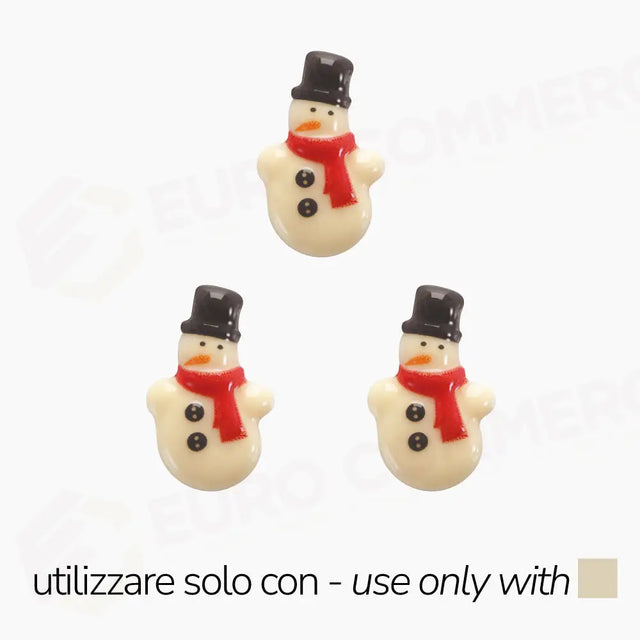 STAMPI TERMOFORMATI SERIGRAFATI - 1 SOGGETTO NATALIZIO PUPAZZO DI NEVE - CONF. 10 FOGLI CON 800 IMPRONTE H 42 MM - T1011SB - PAVONI ITALIA