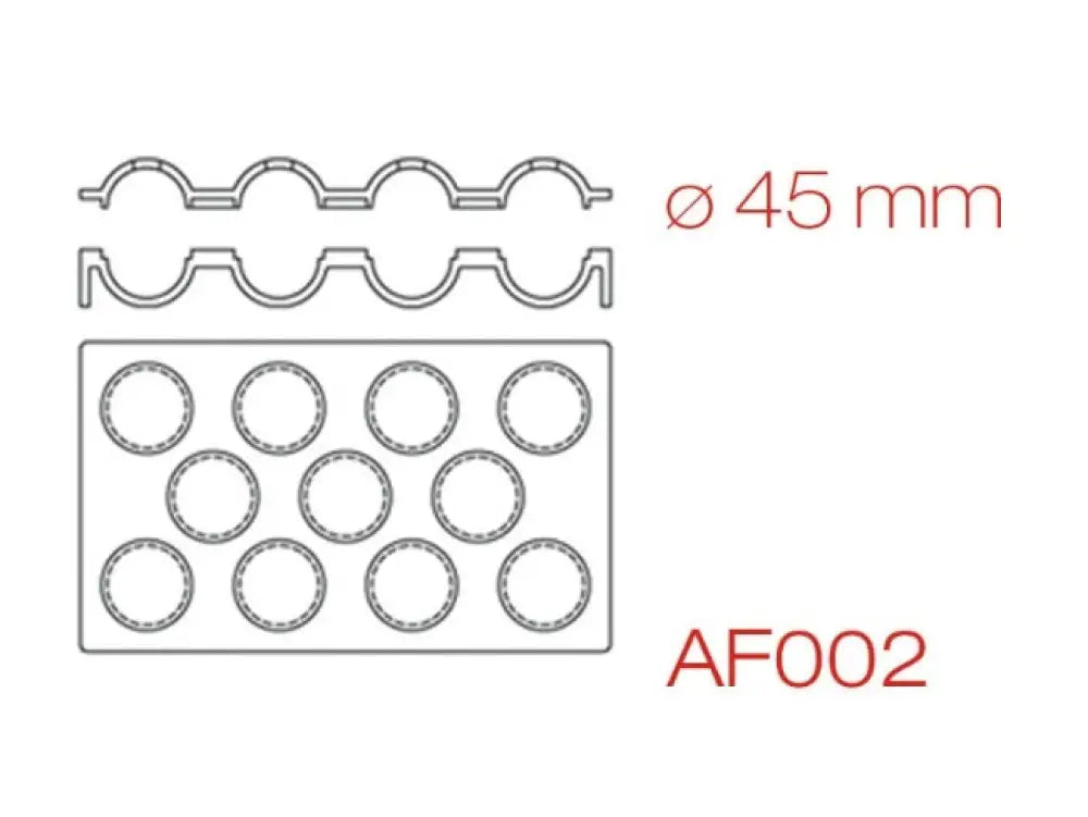STAMPO IN SILICONE 300 X 175 MM - 11 IMPRONTE SFERA Ø 45 MM - AF002 - PAVONI ITALIA