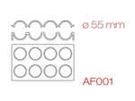 STAMPO IN SILICONE 300 X 175 MM - 8 IMPRONTE SFERA Ø 55 MM - AF001 - PAVONI ITALIA
