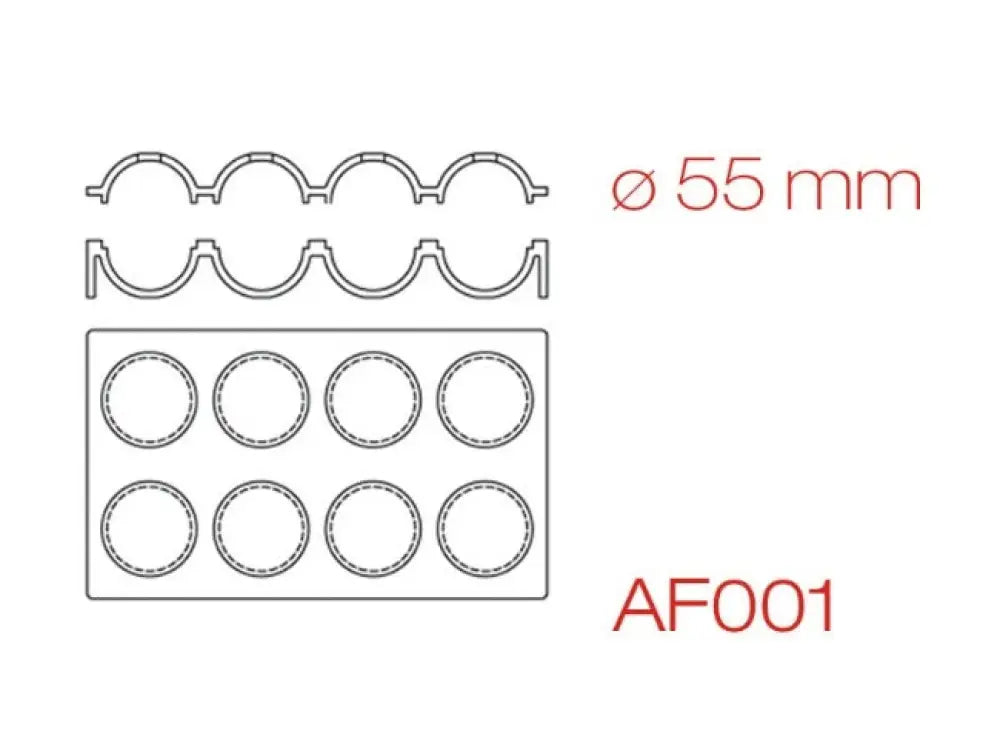 STAMPO IN SILICONE 300 X 175 MM - 8 IMPRONTE SFERA Ø 55 MM - AF001 - PAVONI ITALIA