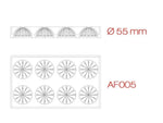STAMPO IN SILICONE 300 X 175 MM - 8 IMPRONTE SFERA Ø 55 MM - AF005 - PAVONI ITALIA