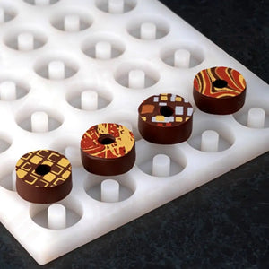 STAMPO IN SILICONE CHOCOFLEX 290 X 190 MM - 40 IMPRONTE Ø ESTERNO 30 Ø INTERNO 10 X H 12 M - LS06 - PAVONI ITALIA