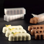 STAMPO IN SILICONE DELICIOUS SNACK 285 X 175 MM - 15 IMPRONTE 90 X 30 X H 19 MM - DS01 - PAVONI ITALIA - STAMPI