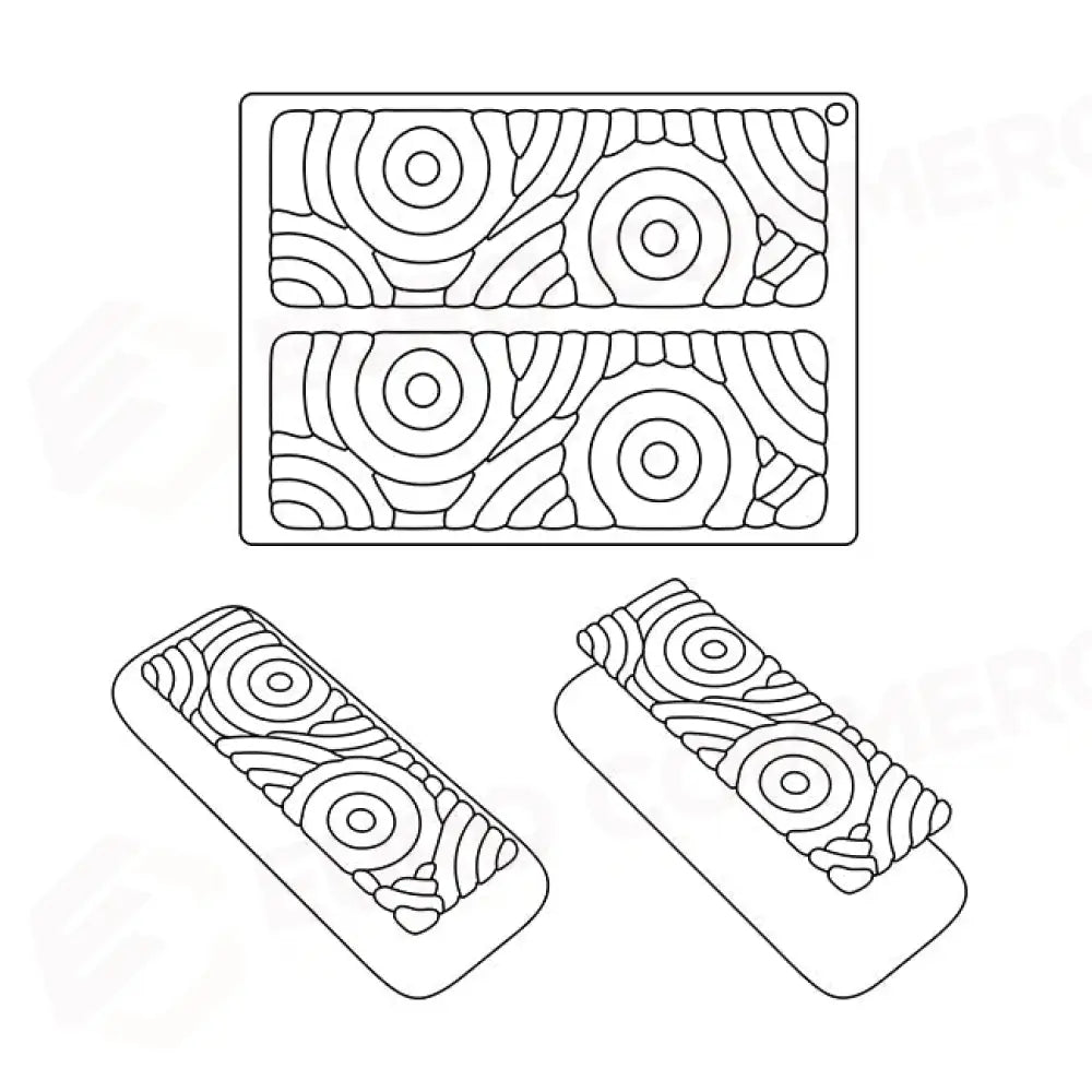 STAMPO IN SILICONE TOP CIRCLE 240 X 175 MM 2 IMPRONTE 210 X 70 X H 9 MM - VOL.90 ML + PACK - TOP04S - PAVONI ITALIA