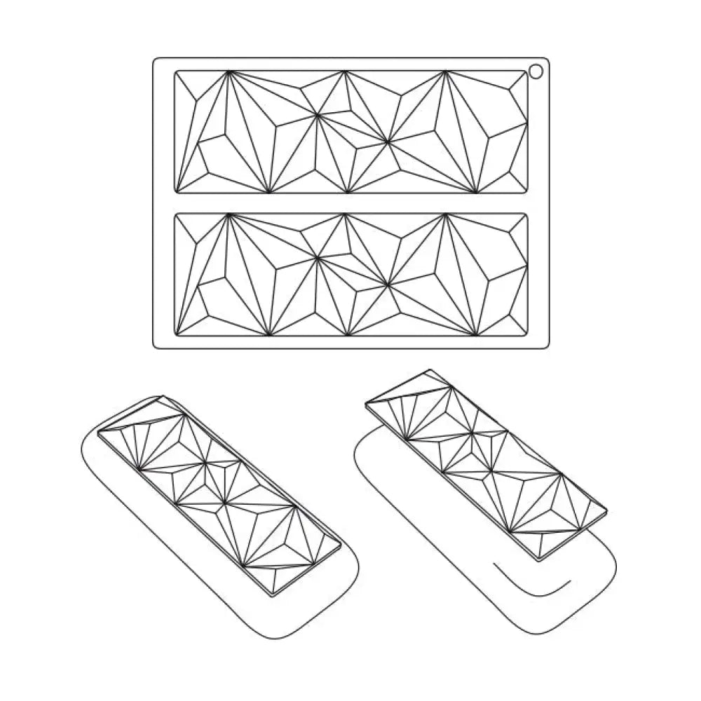 STAMPO IN SILICONE TOP ICEBERG 240 X 175 MM 2 IMPRONTE 210 X 70 X H 14 MM - VOL.100 ML + PA - TOP03S - PAVONI ITALIA