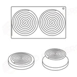 STAMPO IN SILICONE TOP IPNOSI 300 X 175 MM 2 IMPRONTE Ø 140 X H 10 MM - VOL.125 ML + PACK - TOP05S - PAVONI ITALIA