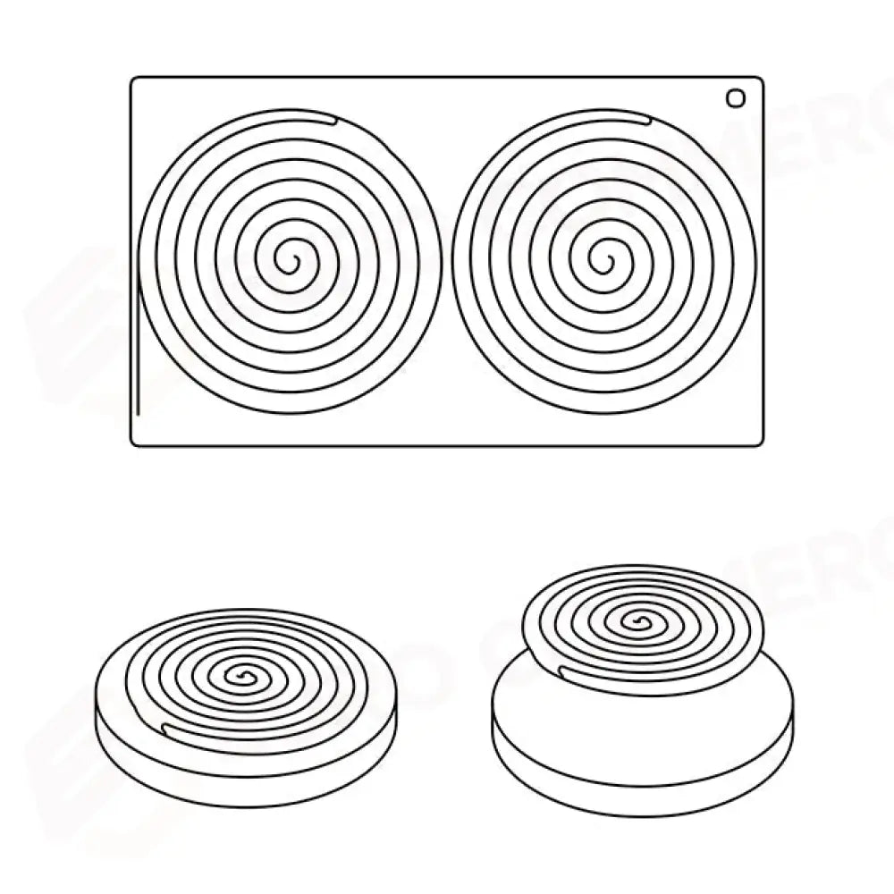 STAMPO IN SILICONE TOP IPNOSI 300 X 175 MM 2 IMPRONTE Ø 140 X H 10 MM - VOL.125 ML + PACK - TOP05S - PAVONI ITALIA