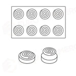 STAMPO IN SILICONE TOP IPNOSI 300 X 175 MM 8 IMPRONTE Ø 60 X H 10 MM - VOL.30 ML + PACK - TOP07S - PAVONI ITALIA