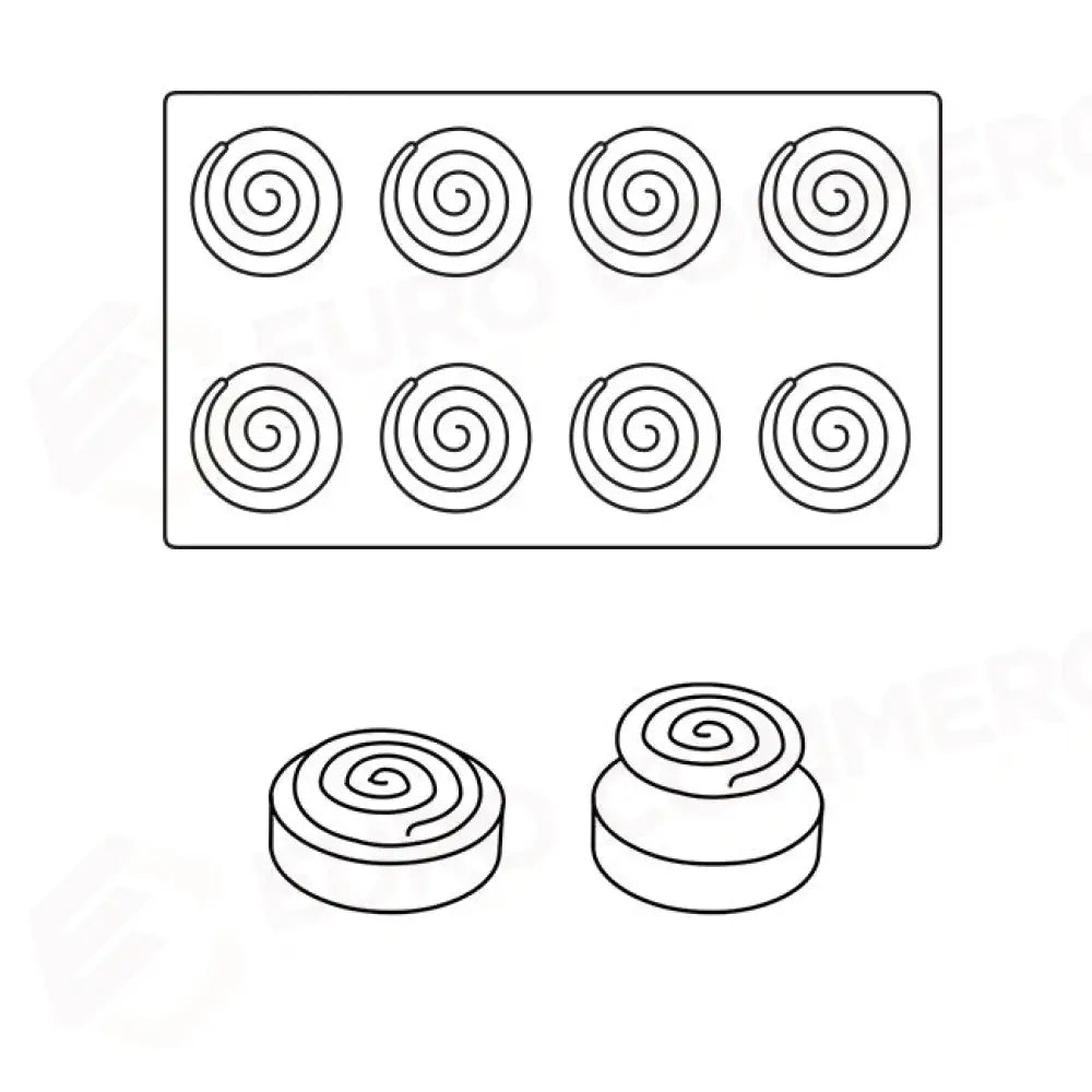 STAMPO IN SILICONE TOP IPNOSI 300 X 175 MM 8 IMPRONTE Ø 60 X H 10 MM - VOL.30 ML + PACK - TOP07S - PAVONI ITALIA