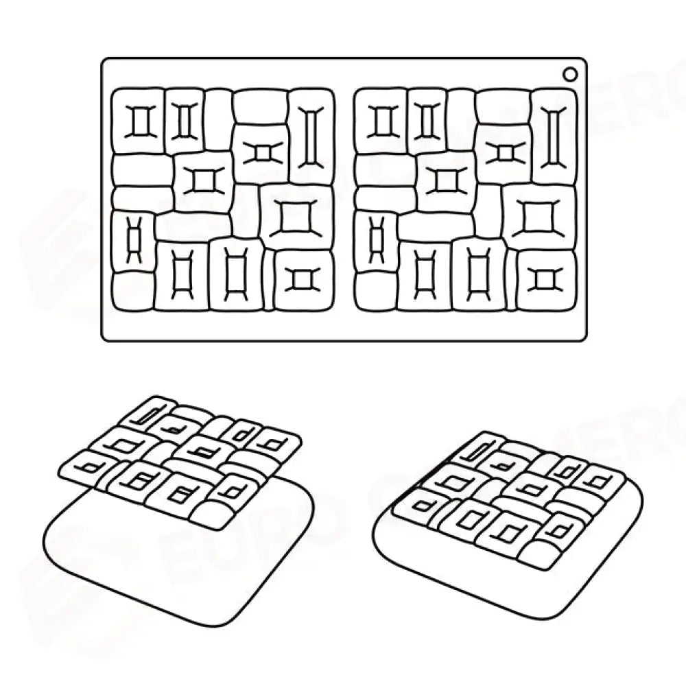 STAMPO IN SILICONE TOP MAYA 300 X 175 MM 2 IMPRONTE 135 X 135 X H 7 MM - VOL.90 ML + PACK - TOP01S - PAVONI ITALIA