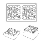STAMPO IN SILICONE TOP SPONGE 300 X 175 MM 2 IMPRONTE 135 X 135 X H 10 MM - VOL.80 ML + PA - TOP02S - PAVONI ITALIA