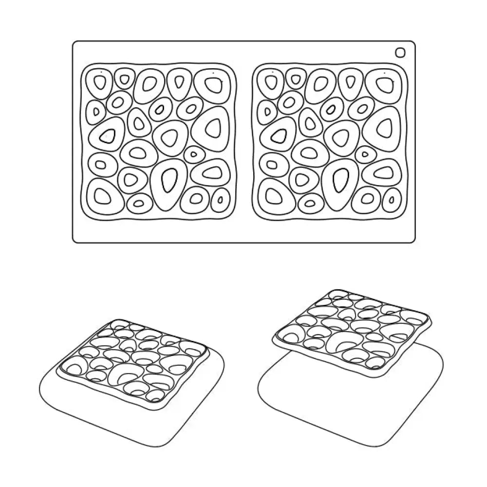STAMPO IN SILICONE TOP SPONGE 300 X 175 MM 2 IMPRONTE 135 X 135 X H 10 MM - VOL.80 ML + PA - TOP02S - PAVONI ITALIA