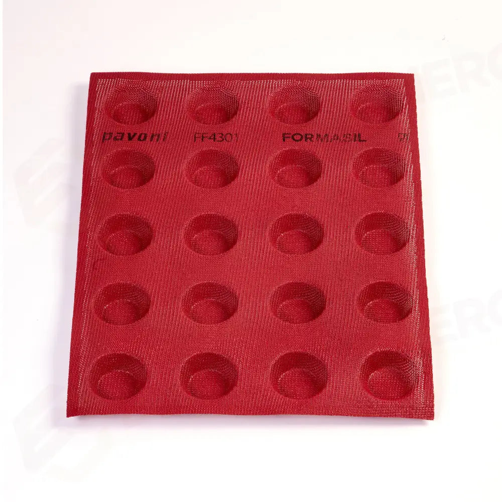 STAMPO MICROFORATO FORMASIL 400 X 300 MM FORME TONDE - 20 IMPRONTE Ø SUP. 48 MM Ø INF. 36 MM X H 16 MM VOL. 22 ML