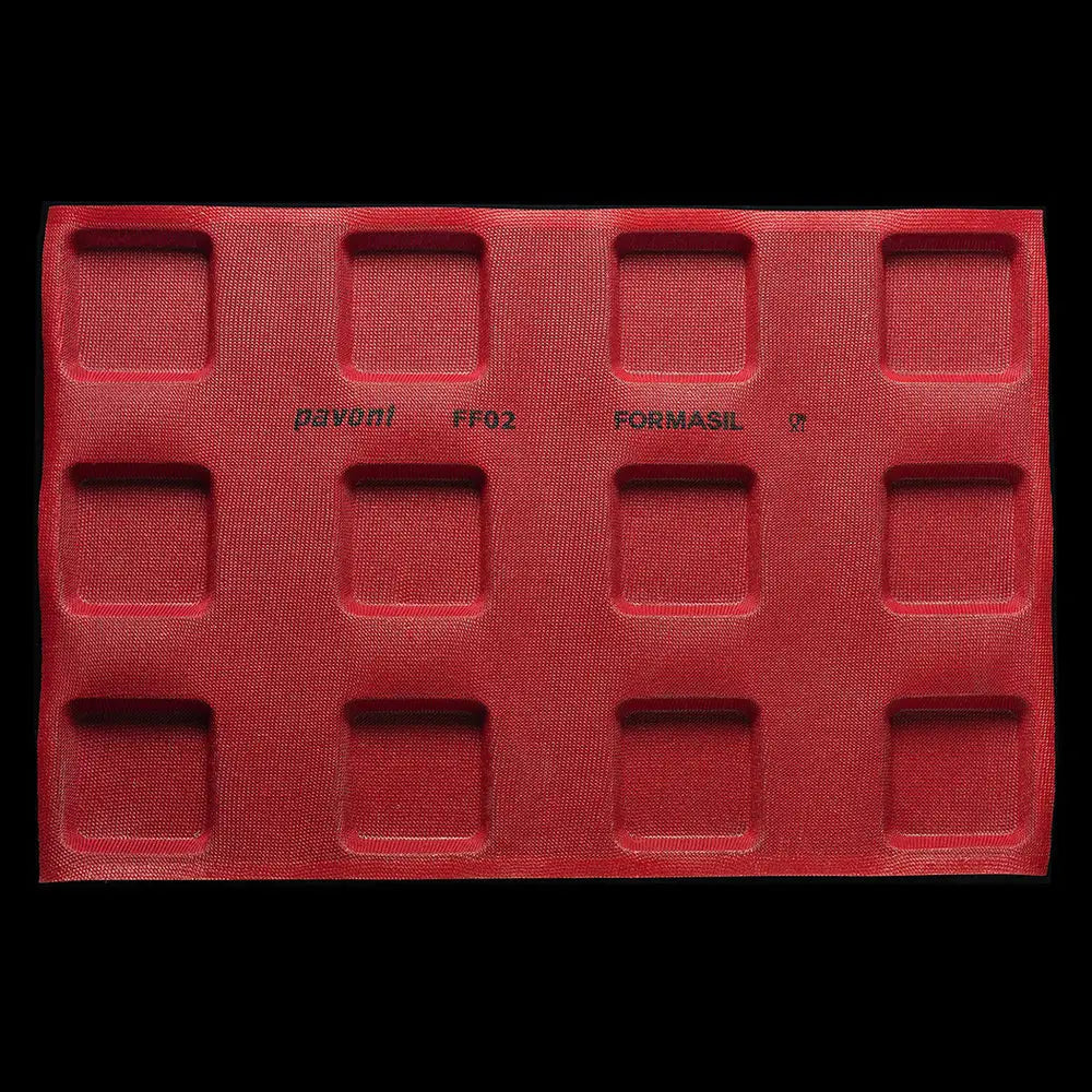STAMPO MICROFORATO FORMASIL 600 X 400 MM FORME QUADRATE - 12 IMPRONTE SUP. 85 MM INF. 75 MM X H 20 MM VOL. 127 ML