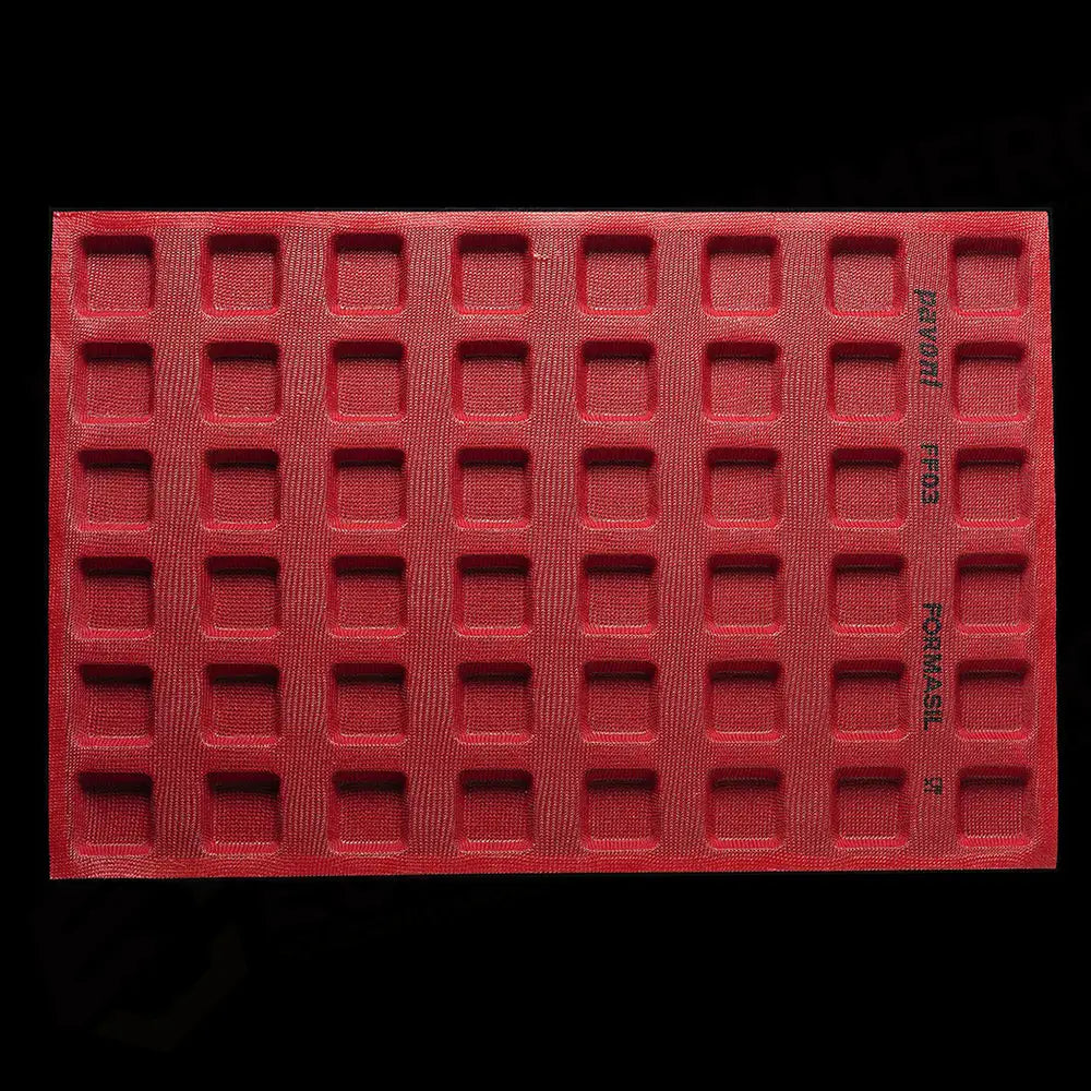 STAMPO MICROFORATO FORMASIL 600 X 400 MM FORME QUADRATE - 48 IMPRONTE SUP. 45 MM INF. 37 MM X H 16 MM VOL. 27 ML - FF03