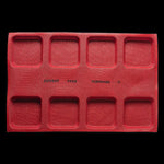 STAMPO MICROFORATO FORMASIL 600 X 400 MM FORME QUADRATE - 8 IMPRONTE SUP. 120 MM INF. 106 MM X H 30 MM VOL. 374 ML