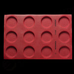 STAMPO MICROFORATO FORMASIL 600 X 400 MM FORME TONDE - 12 IMPRONTE Ø SUP. 100 MM Ø INF. 90 MM X H 20 MM VOL. 140 ML