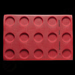 STAMPO MICROFORATO FORMASIL 600 X 400 MM FORME TONDE - 15 IMPRONTE Ø SUP. 80 MM Ø INF. 70 MM X H 20 MM VOL. 88 ML