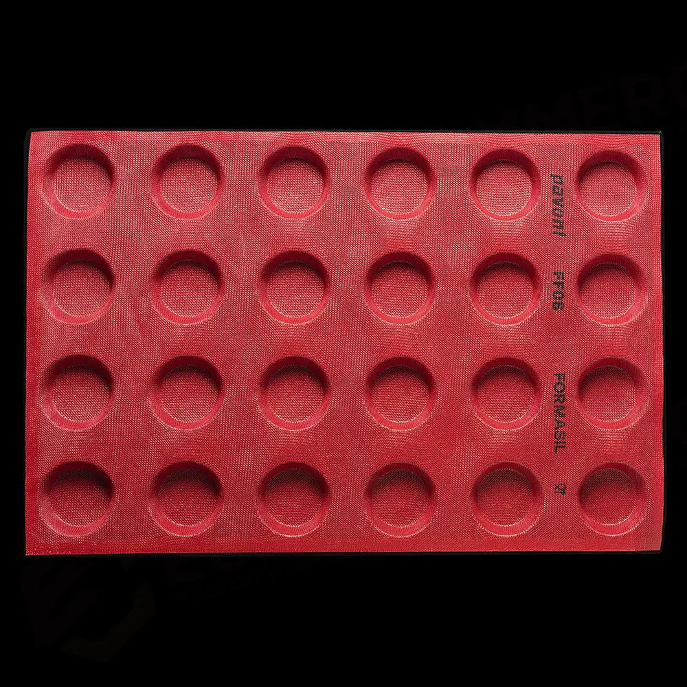 STAMPO MICROFORATO FORMASIL 600 X 400 MM FORME TONDE - 24 IMPRONTE Ø SUP. 65 MM Ø INF. 55 MM X H 20 MM VOL. 57 ML