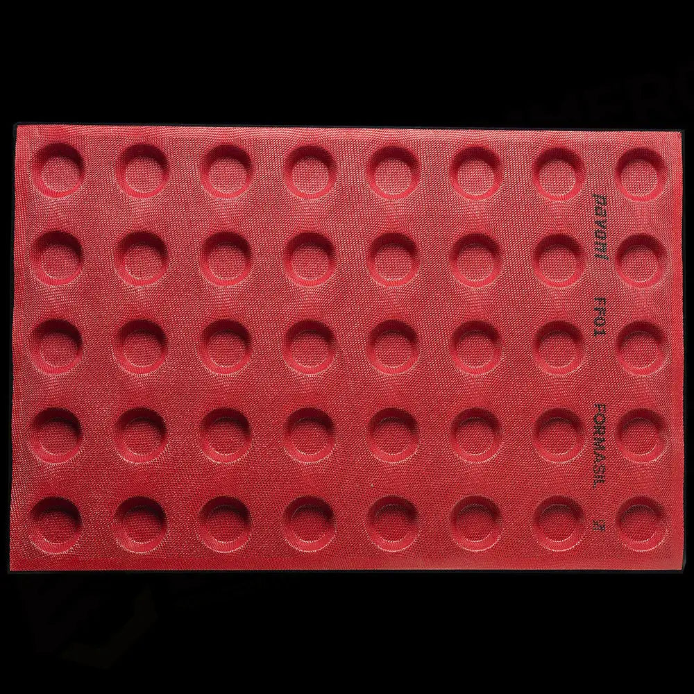 STAMPO MICROFORATO FORMASIL 600 X 400 MM FORME TONDE - 40 IMPRONTE Ø SUP. 48 MM Ø INF. 36 MM X H 16 MM VOL. 22 ML
