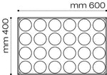 STAMPO PAVOFLEX IN SILICONE 600 X 400 MM - 24 IMPRONTE Ø 74 X H 15 MM - VOL.65 ML - PX078 - PAVONI ITALIA