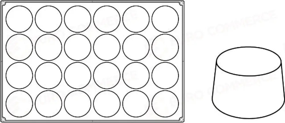 STAMPO PAVOFLEX IN SILICONE BIG MUFFIN 600 X 400 MM - 24 IMPRONTE Ø 85 X H 50 MM - VOL.235 ML - PX056 - PAVONI ITALIA