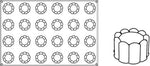 STAMPO PAVOFLEX IN SILICONE CHARLOTTE 600 X 400 MM - 24 IMPRONTE Ø 65 X H 38 MM - VOL.105 ML - PX051 - PAVONI ITALIA