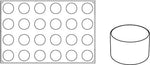 STAMPO PAVOFLEX IN SILICONE CILINDRO 600 X 400 MM - 24 IMPRONTE Ø 65 X H 40 MM - VOL.130 ML - PX057 - PAVONI ITALIA