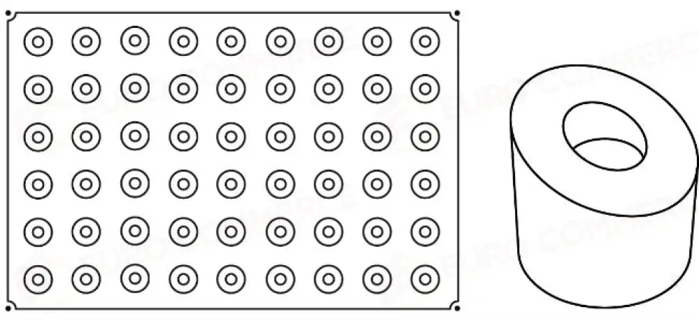 STAMPO PAVOFLEX IN SILICONE CILINDRO MIGNON 600 X 400 MM - 54 IMPRONTE Ø 35 X H 35 MM - VOL.25 - PX013 - PAVONI ITALIA