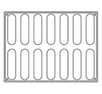 STAMPO PAVOFLEX IN SILICONE CONFY 400 X 300 MM - 14 IMPRONTE 128 X 30 X H 28 MM - VOL.90 ML + COPPAPASTA CPX01 + PACK