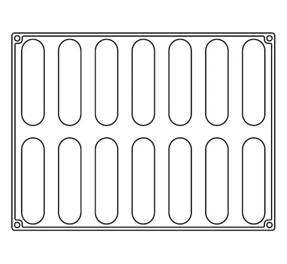 STAMPO PAVOFLEX IN SILICONE CONFY 400 X 300 MM - 14 IMPRONTE 128 X 30 X H 28 MM - VOL.90 ML + COPPAPASTA CPX01 + PACK