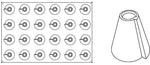 STAMPO PAVOFLEX IN SILICONE CONO 600 X 400 MM - 24 IMPRONTE Ø 65 X H 65 MM - VOL.125 ML - PX021 - PAVONI ITALIA