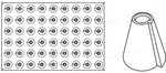 STAMPO PAVOFLEX IN SILICONE CONO 600 X 400 MM - 54 IMPRONTE Ø 40 X H 43 MM - VOL.30 ML - PX022 - PAVONI ITALIA