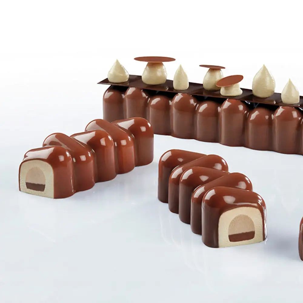 STAMPO PAVOFLEX IN SILICONE DADA 400 X 300 MM - 5 IMPRONTE 360 X 42 X H 37 MM - VOL.420 ML + PX4319S - PAVONI ITALIA