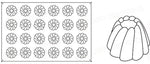 STAMPO PAVOFLEX IN SILICONE FANTASIA 600 X 400 MM - 24 IMPRONTE Ø 75 X H 48 MM - VOL.120 ML - PX018 - PAVONI ITALIA
