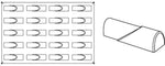 STAMPO PAVOFLEX IN SILICONE FLOW 600 X 400 MM - 20 IMPRONTE 120 X 33 X H 32 MM - VOL.100 ML - PX024 - PAVONI ITALIA