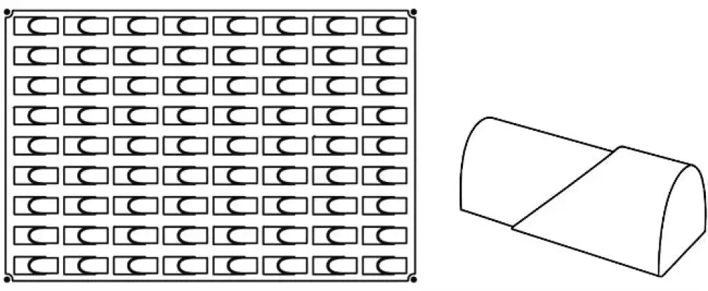 STAMPO PAVOFLEX IN SILICONE FLOW MIGNON 600 X 400 MM - 72 IMPRONTE 60 X 24 X H 23 MM - VOL.25 - PX047 - PAVONI ITALIA