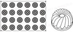STAMPO PAVOFLEX IN SILICONE GUGLHUPF 600 X 400 MM - 24 IMPRONTE Ø 70 X H 33 MM - VOL.70 ML - PX014 - PAVONI ITALIA