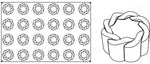 STAMPO PAVOFLEX IN SILICONE INTRECCIO 600 X 400 MM - 24 IMPRONTE Ø 70 X H 40 MM - VOL.130 ML - PX040 - PAVONI ITALIA
