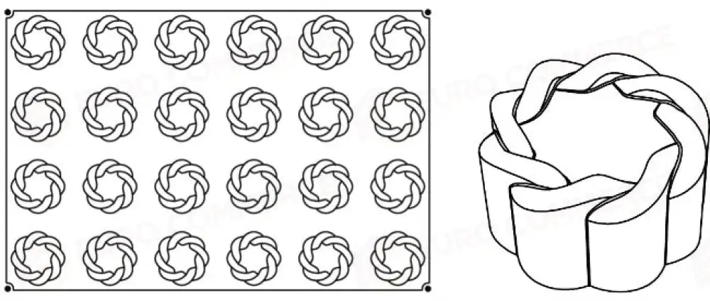 STAMPO PAVOFLEX IN SILICONE INTRECCIO 600 X 400 MM - 24 IMPRONTE Ø 70 X H 40 MM - VOL.130 ML - PX040 - PAVONI ITALIA