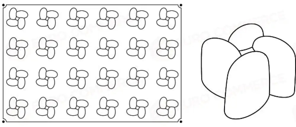 STAMPO PAVOFLEX IN SILICONE INTRIGO 600 X 400 MM - 24 IMPRONTE Ø 70 X H 42 MM - VOL.100 ML - PX016 - PAVONI ITALIA